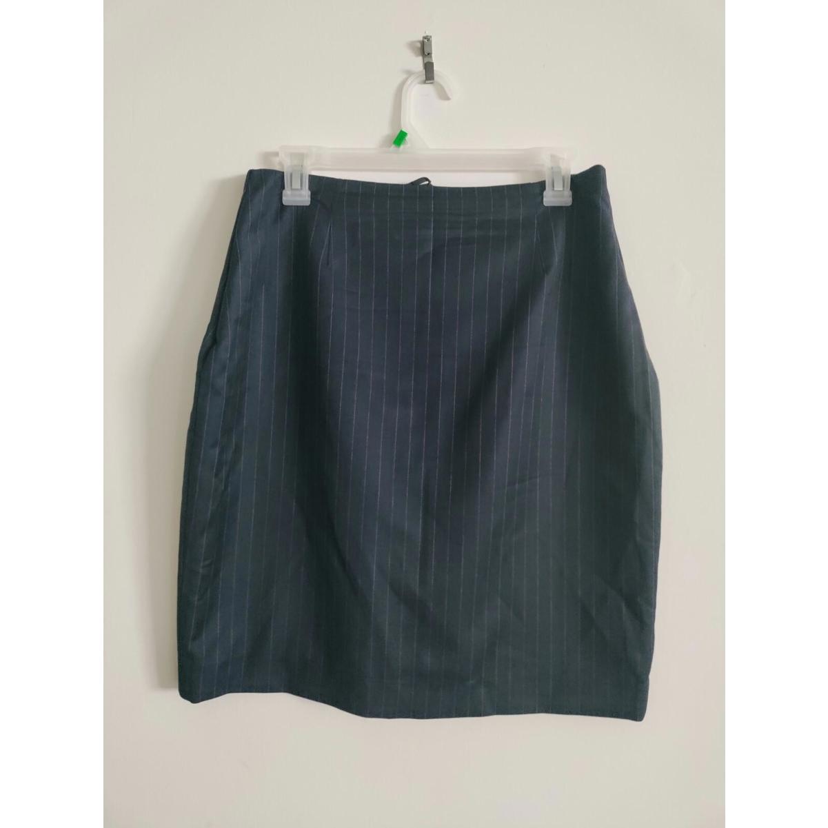 Brooks Brothers Skirt Women Midi Lined Pencil Blue Navy With Stripes Size 12p